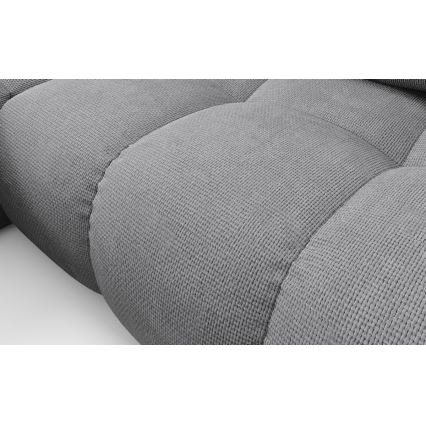 ALMADA Left‑Hand L‑Shaped Upholstered Corner Sofa Bed with Storage, Grey