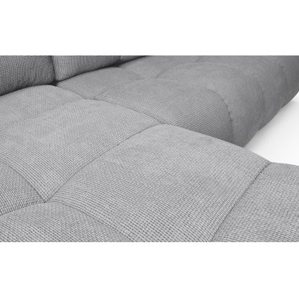 ALMADA Left‑Hand L‑Shaped Upholstered Corner Sofa Bed with Storage, Grey