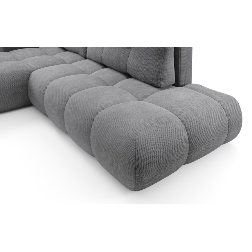ALMADA Left‑Hand L‑Shaped Upholstered Corner Sofa Bed with Storage, Grey