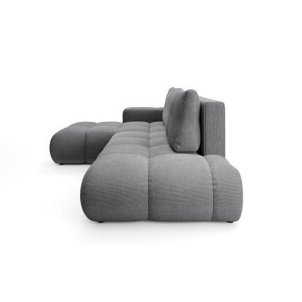 ALMADA Left‑Hand L‑Shaped Upholstered Corner Sofa Bed with Storage, Grey