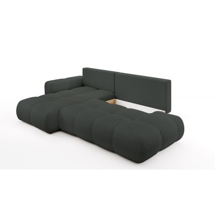 ALMADA Left-Facing L-Shaped Upholstered Corner Sofa Bed with Storage, Anthracite