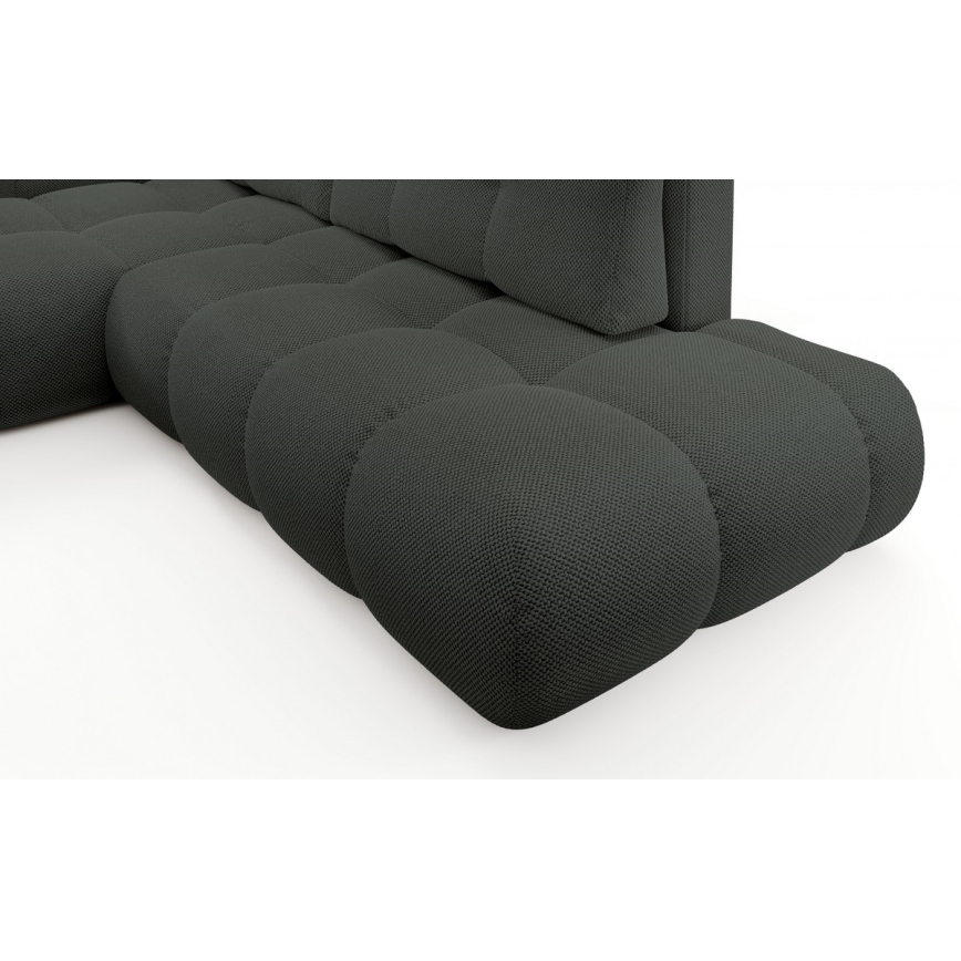 ALMADA Left-Facing L-Shaped Upholstered Corner Sofa Bed with Storage, Anthracite