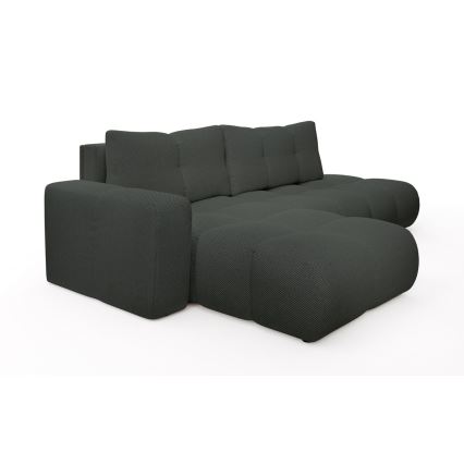 ALMADA Left-Facing L-Shaped Upholstered Corner Sofa Bed with Storage, Anthracite