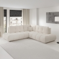 ALMADA Right-Facing L-Shaped Upholstered Corner Sofa Bed with Storage, Beige