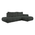 ALMADA Right-Hand L-Shaped Upholstered Corner Sofa Bed with Storage, Anthracite
