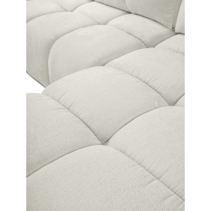 ALMADA Right-hand L-shaped Upholstered Corner Sofa Bed with Storage, Beige