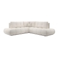 ALMADA Right-hand L-shaped Upholstered Corner Sofa Bed with Storage, Beige
