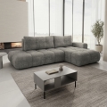 ALMADA Right-hand L-shaped Upholstered Corner Sofa Bed with Storage, Grey