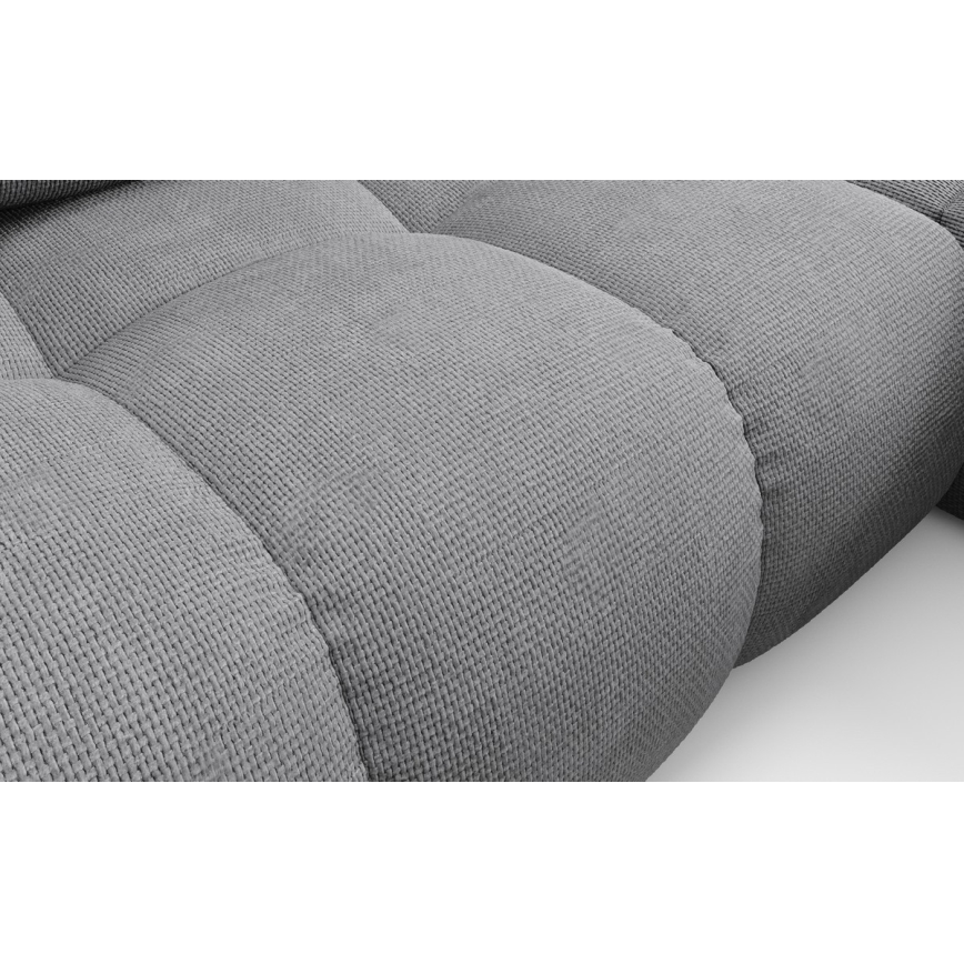 ALMADA Right-hand L-shaped Upholstered Corner Sofa Bed with Storage, Gray