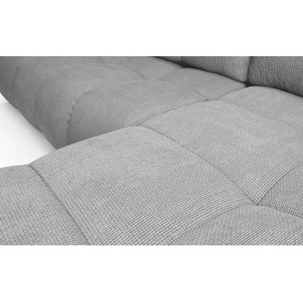 ALMADA Right-hand L-shaped Upholstered Corner Sofa Bed with Storage, Gray