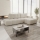 ALMADA Right-Hand L-Shaped Upholstered Corner Sofa Bed with Storage, Light Beige