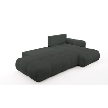ALMADA Right-hand L-shaped Upholstered Corner Sofa with Pull-out Bed and Storage, Anthracite