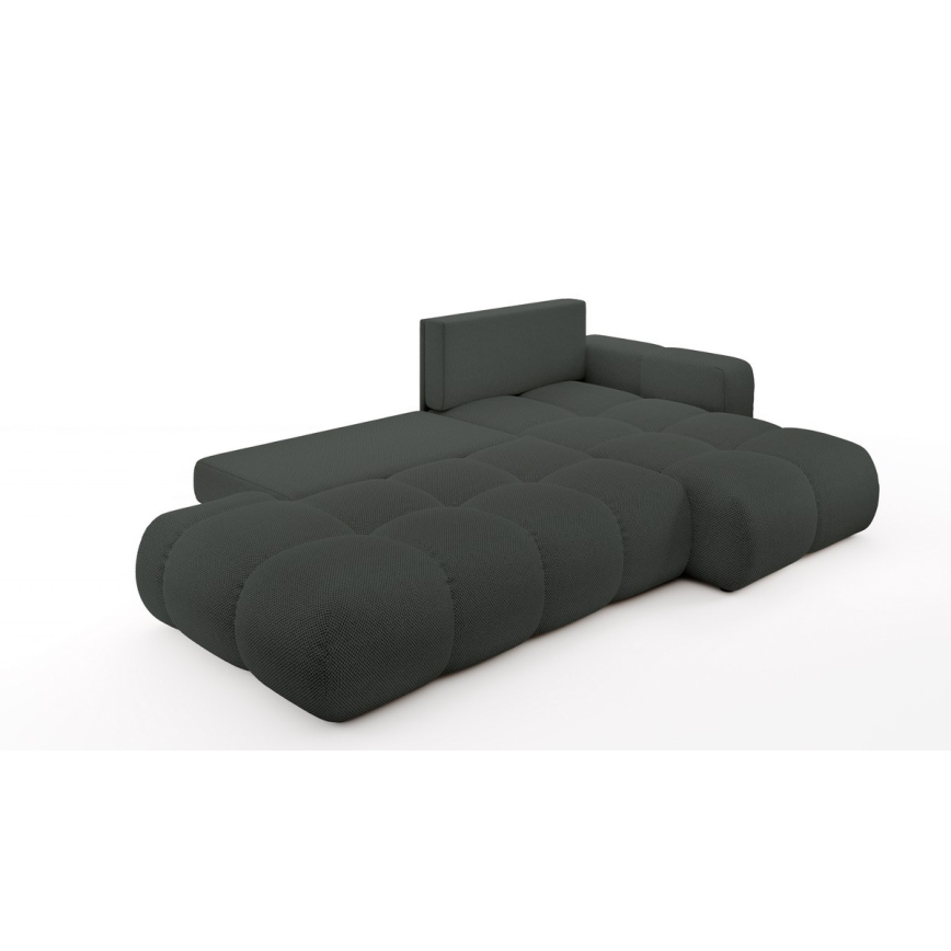 ALMADA Right-hand L-shaped Upholstered Corner Sofa with Pull-out Bed and Storage, Anthracite