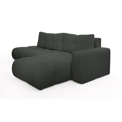 ALMADA Right-hand L-shaped Upholstered Corner Sofa with Pull-out Bed and Storage, Anthracite