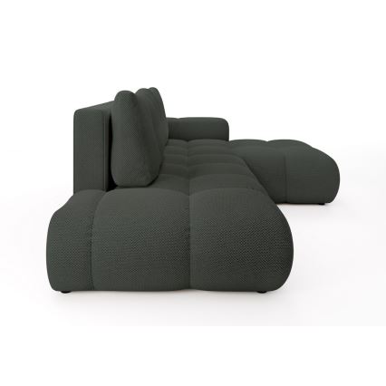 ALMADA Right-hand L-shaped Upholstered Corner Sofa with Pull-out Bed and Storage, Anthracite