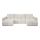 ALMADA U-shaped upholstered sectional with storage and pull-out bed, beige