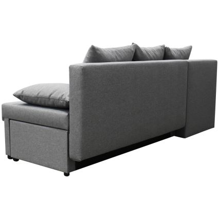 ALMEIDA Reversible L-Shaped Corner Sofa Bed with Storage, Gray