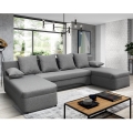 ALMEIDA Reversible U-shaped Corner Sofa Bed with Storage, Grey