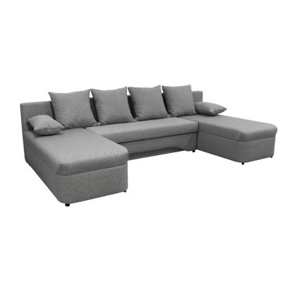 ALMEIDA Reversible U-shaped Corner Sofa Bed with Storage, Grey