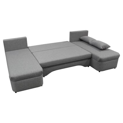 ALMEIDA Reversible U-Shaped Corner Sofa Bed with Storage, Grey