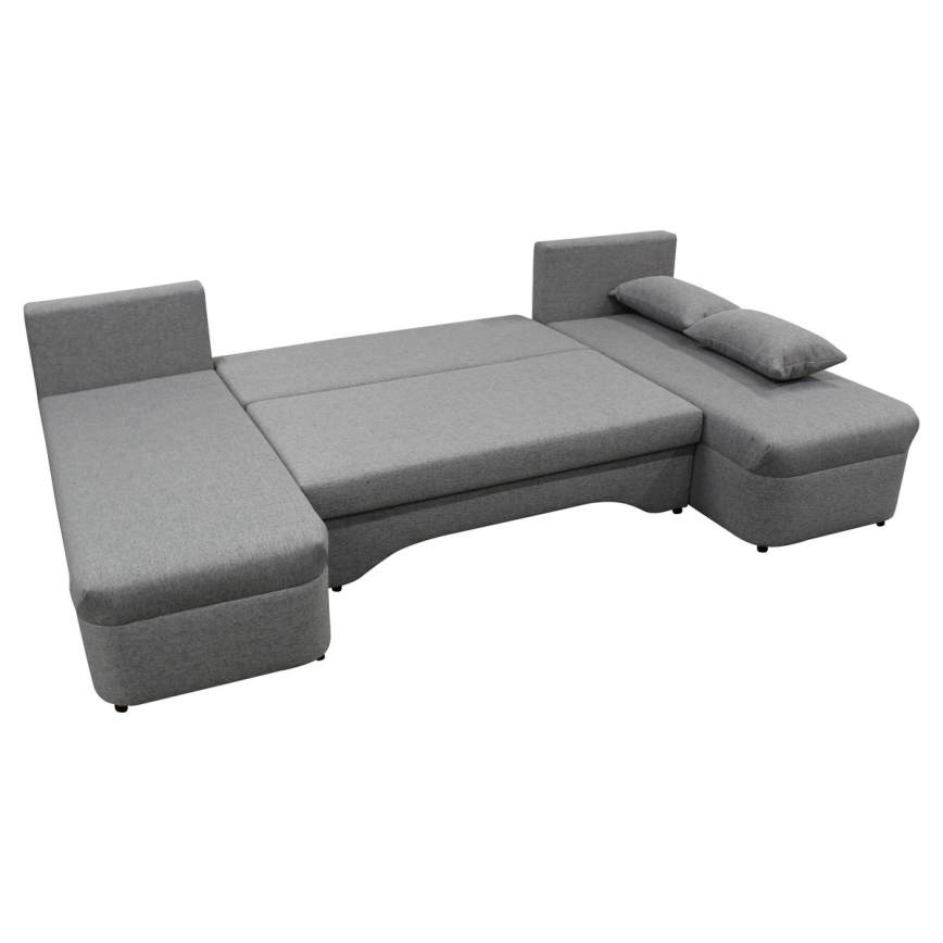 ALMEIDA Reversible U-Shaped Corner Sofa Bed with Storage, Grey