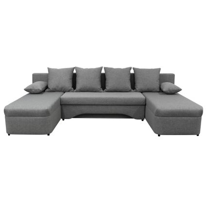 ALMEIDA Reversible U-Shaped Corner Sofa Bed with Storage, Grey