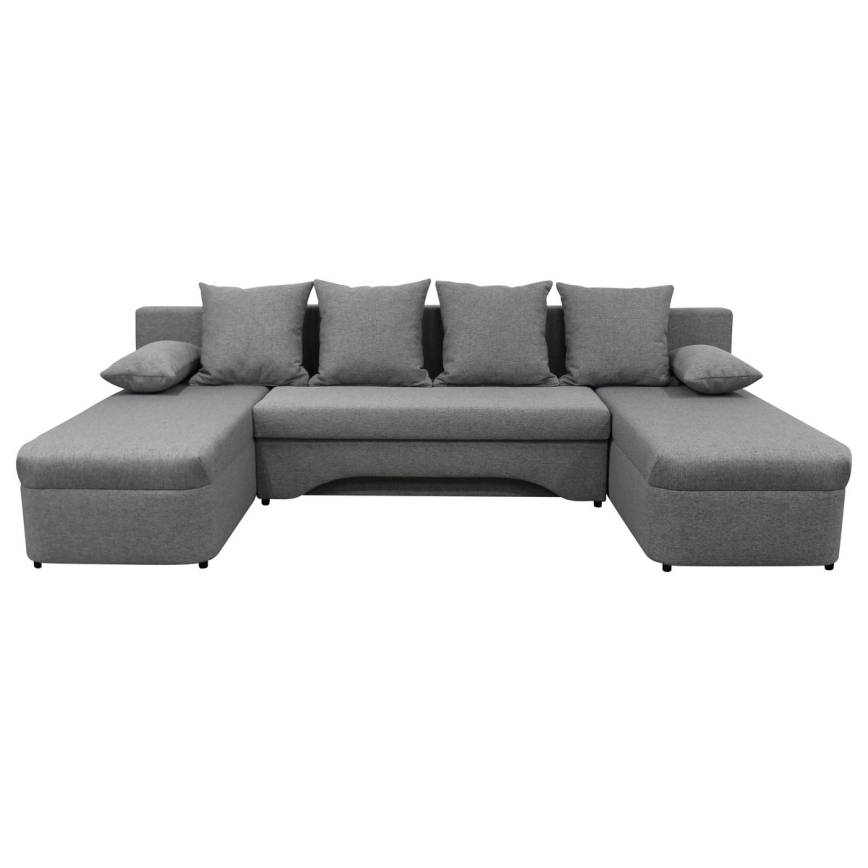 ALMEIDA Reversible U-Shaped Corner Sofa Bed with Storage, Grey