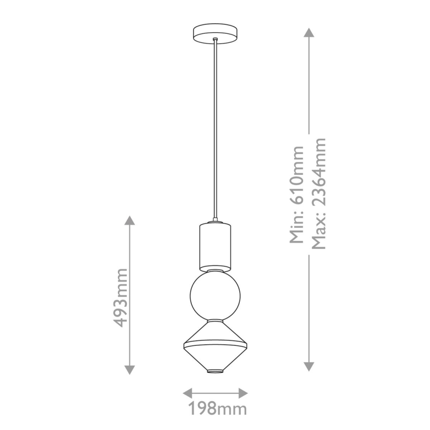 Alora Mood - BIJOU Cable-Hung LED Pendant Light, 20W, 230V, 3000K, Gold