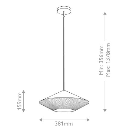 Alora Mood - Chandelier on a pole DAPHNE 1xE27/60W/230V d. 38,1 cm black