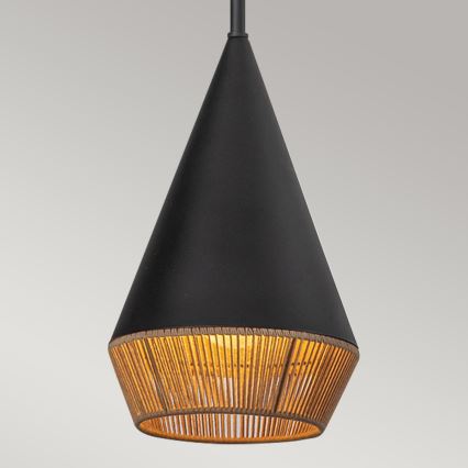 Alora Mood - DAPHNE Rod-mounted pendant lamp, 1x E27/60W/230V, Ø 18.1 cm, Black/Brown