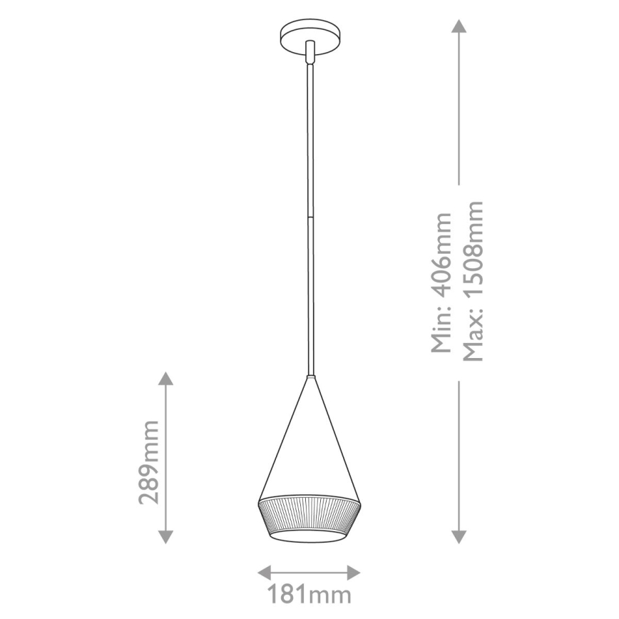 Alora Mood - DAPHNE Rod-mounted pendant lamp, 1x E27/60W/230V, Ø 18.1 cm, Black/Brown