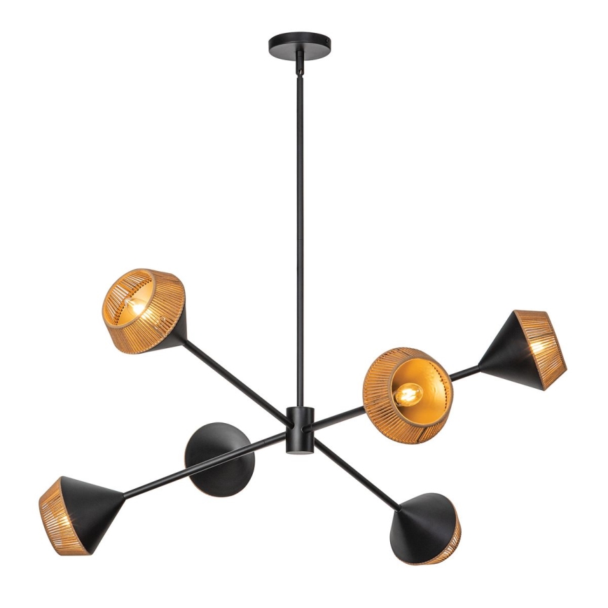 Alora Mood - DAPHNE Rod-Mounted Chandelier 6xE14/40W/230V Black/Brown