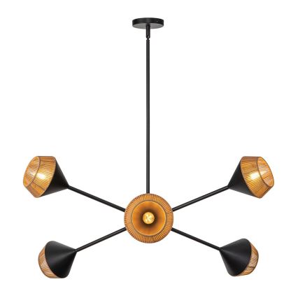 Alora Mood - DAPHNE Rod-Mounted Chandelier 6xE14/40W/230V Black/Brown