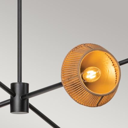 Alora Mood - DAPHNE Rod-Mounted Chandelier 6xE14/40W/230V Black/Brown