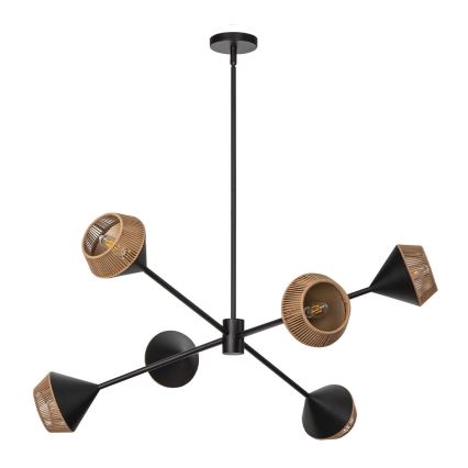 Alora Mood - DAPHNE Rod-Mounted Chandelier 6xE14/40W/230V Black/Brown