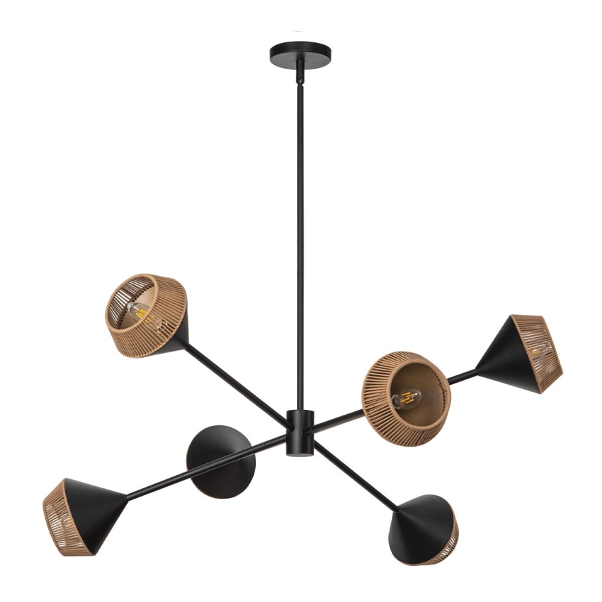 Alora Mood - DAPHNE Rod-Mounted Chandelier 6xE14/40W/230V Black/Brown