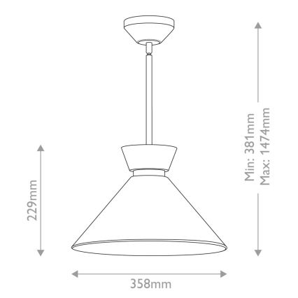 Alora Mood - HALSTON Rod Chandelier 1xE27/60W/230V Gold