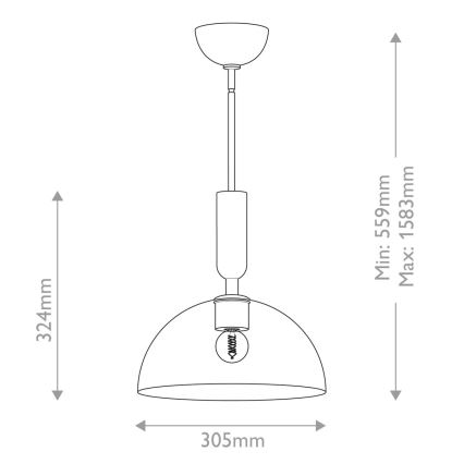 Alora Mood - Chandelier on a pole JUDE 1xE27/60W/230V d. 30,5 cm brass