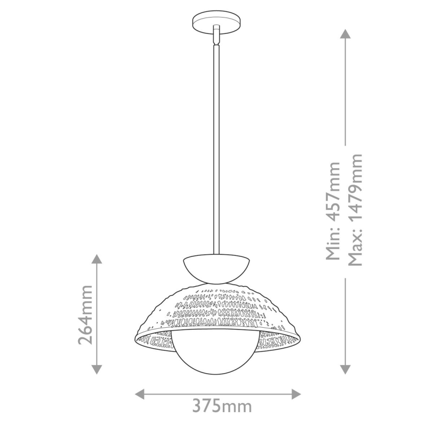 Alora Mood - Rod pendant light PERTH 1xE27/60W/230V Ø 37.5 cm gold
