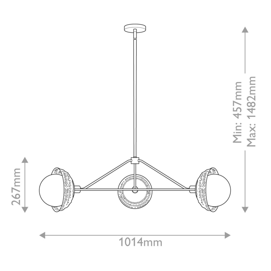 Alora Mood - Rod-mounted chandelier PERTH 3xE14/40W/230V gold