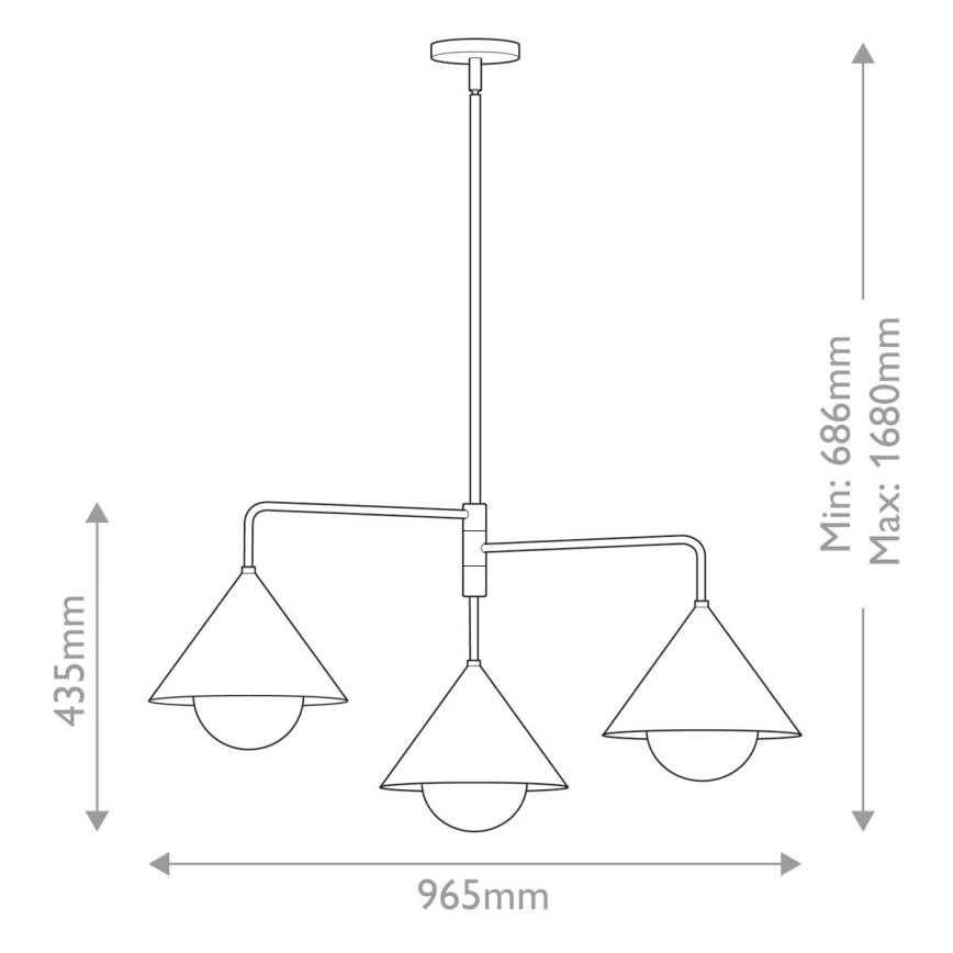 Alora Mood - REMYCK 3-Light Rod Pendant 3xE27/60W/230V, Gold