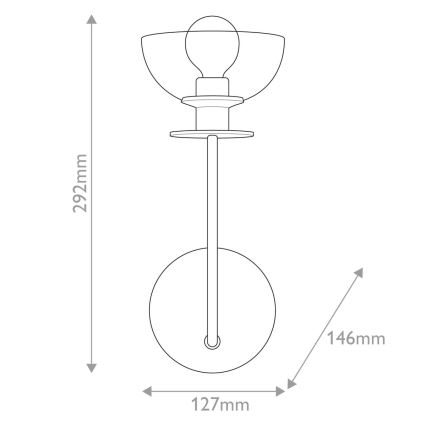 Alora Mood - Wall lamp SYLVIA 1xE14/40W/230V black