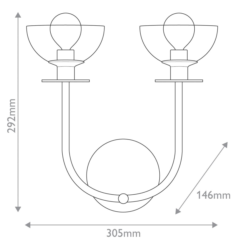 Alora Mood - Wall Light SYLVIA 2xE14/40W/230V, Gold