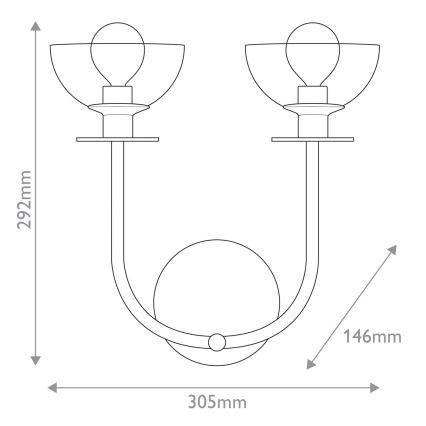 Alora Mood - SYLVIA Wall Sconce 2x E14/40W/230V, Black