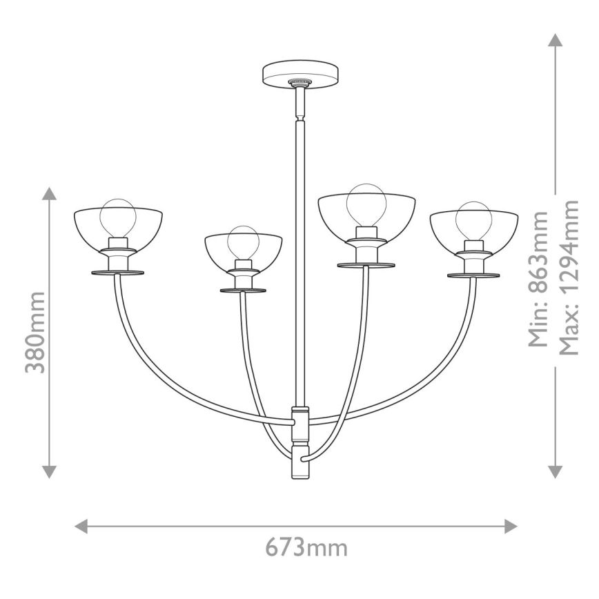 Alora Mood - SYLVIA Rod Pendant Light 4xE14/40W/230V black