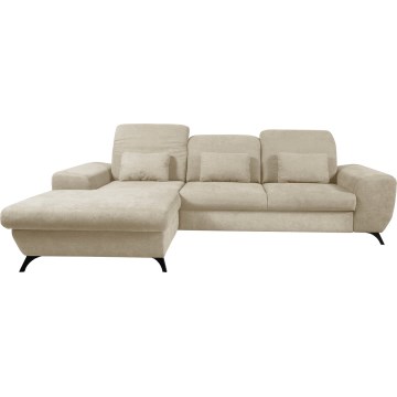 ALTA Left-Facing L-Shaped Upholstered Corner Sofa Bed with Storage, Beige