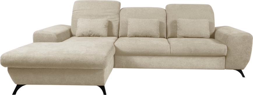 ALTA Left-Facing L-Shaped Upholstered Corner Sofa Bed with Storage, Beige