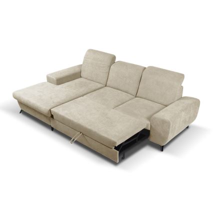 ALTA Left-Facing L-Shaped Upholstered Corner Sofa Bed with Storage, Beige