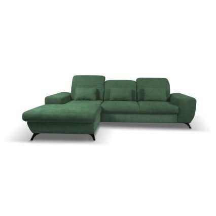 ALTA Left-Facing L-Shaped Upholstered Corner Sofa Bed with Storage, Green
