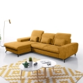 ALTA Left-facing L-shaped Upholstered Corner Sofa Bed with Storage, Yellow